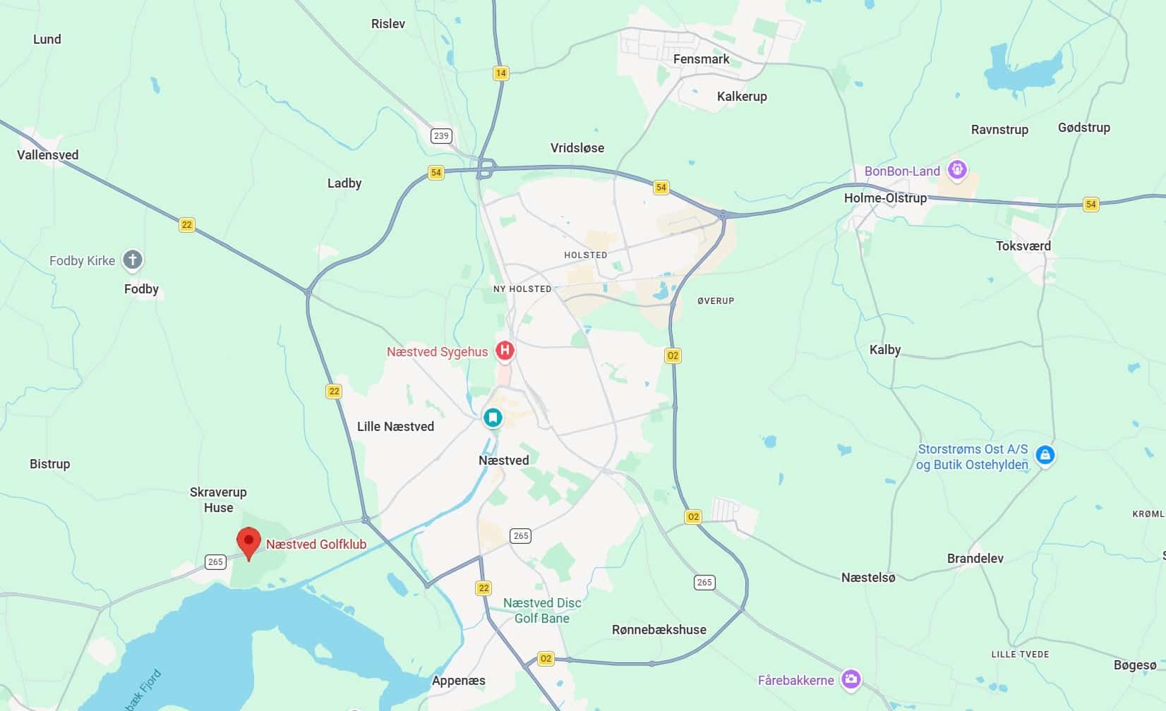 Næstved Golfklub KORT